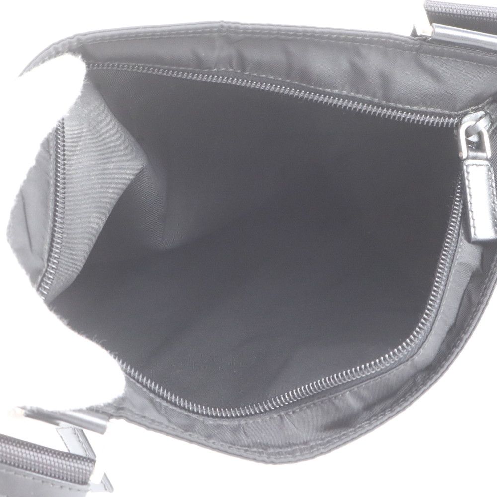 Prada Tessuto Nylon Triangle Logo Leather Shoulder Bag — view 7