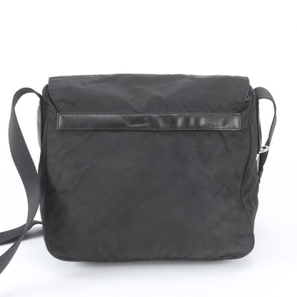 Prada Tessuto Nylon Triangle Logo Leather Shoulder Bag Crossbody Messenger — view 3