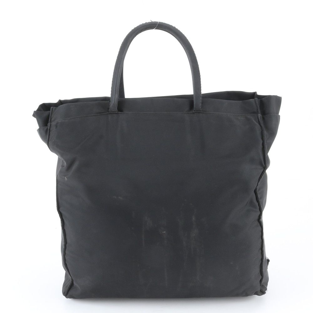 Prada White Tessuto Nylon Triangle Logo Tote Bag Shoulder Business — view 3