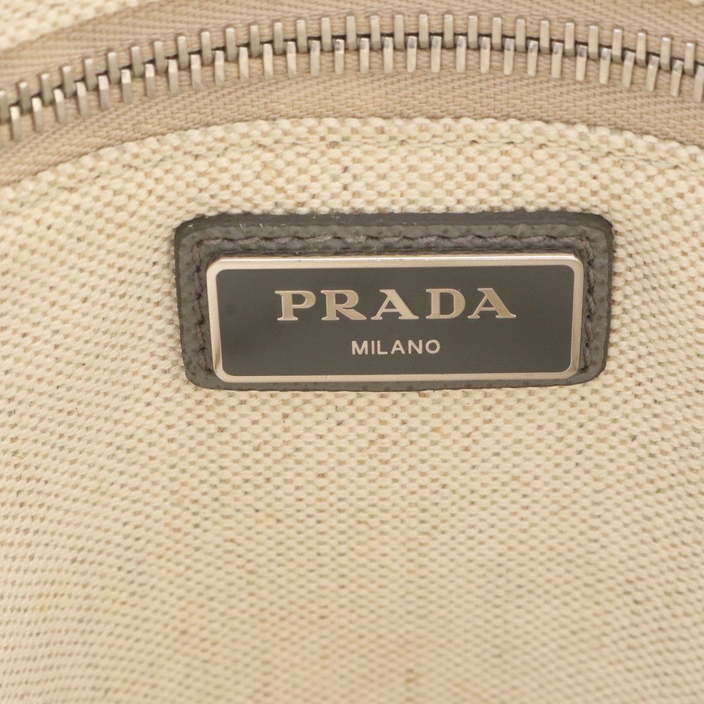 Prada White Saffiano Triangle Logo Leather Tote Bag Shoulder — view 8