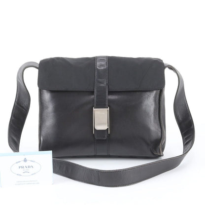 Prada White Tessuto Nylon Leather Shoulder Bag Tote