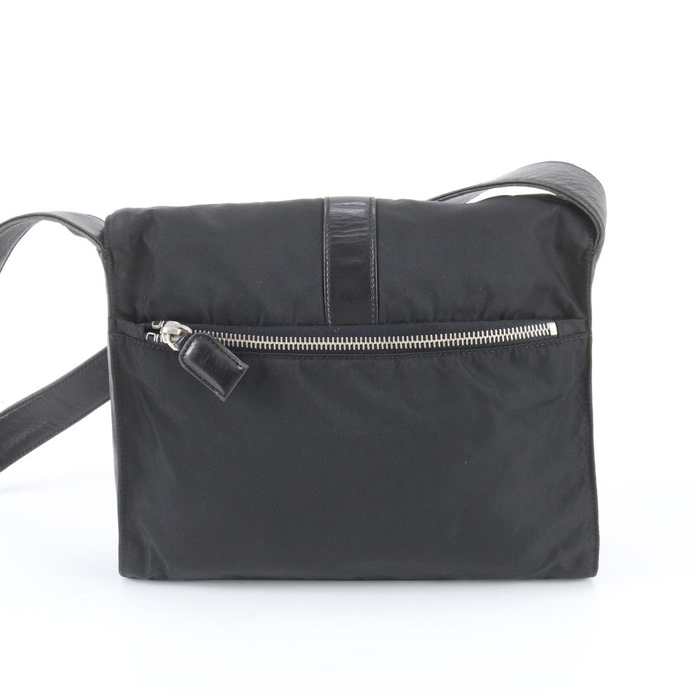 Prada White Tessuto Nylon Leather Shoulder Bag Tote — view 3