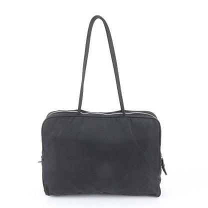 Prada White Tessuto Nylon Triangle Logo Leather Tote Bag Shoulder — view 3