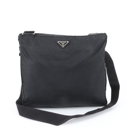 Prada White Tessuto Nylon Triangle Logo Leather Shoulder Bag Crossbody Business