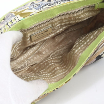 Prada White Tessuto Nylon Triangle Logo Leather Shoulder Bag — view 5