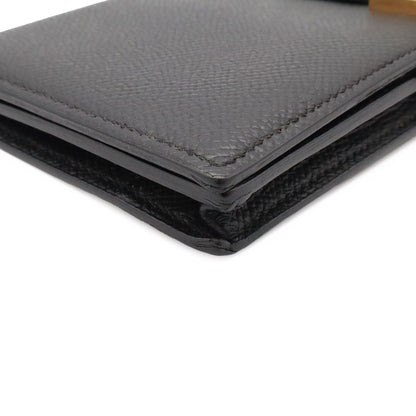 Hermes Bearn Soufflet Wallet Bifold Veau Epsom Black Gold — view 3