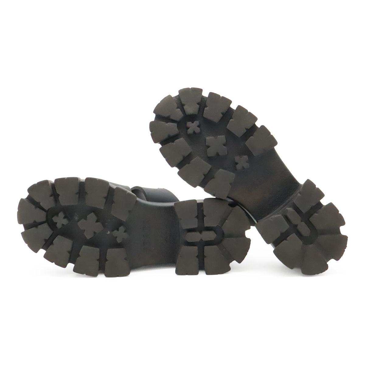 Prada Triangle Logo Monolith Rubber Sandals Platform Nero Black — view 4