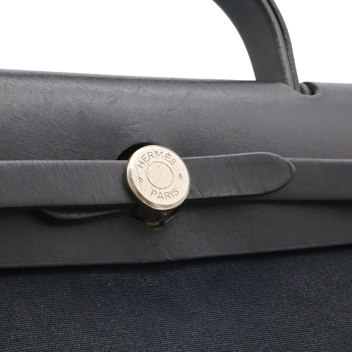 Hermes Herbag PM 2-Way Shoulder Bag Toile Officier H Black Natural — view 7