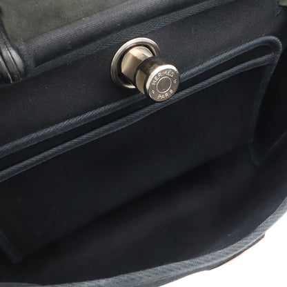 Hermes Herbag PM 2-Way Shoulder Bag Toile Officier H Black Natural — view 8