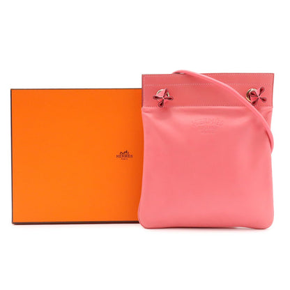 Hermes Sac Aline Mini Shoulder Bag Pochette Crossbody Veau Swift Rose Azalea — view 8