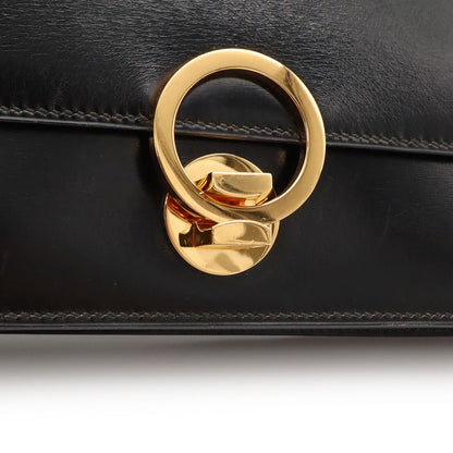 Hermes Ring Shoulder Bag Box Calf Leather Black Gold — view 5