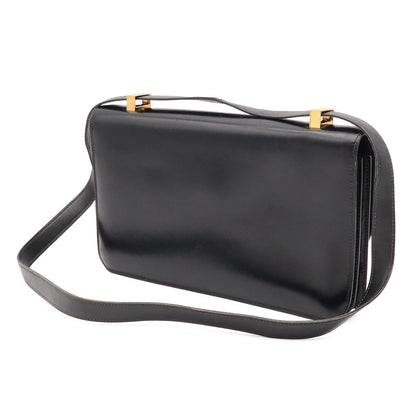 Hermes Ring Shoulder Bag Box Calf Leather Black Gold — view 2