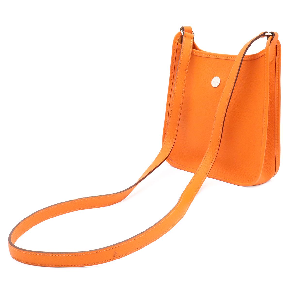 Hermes Vespa TPM Shoulder Bag Pochette Crossbody Veau Epsom Orange Silver — view 2