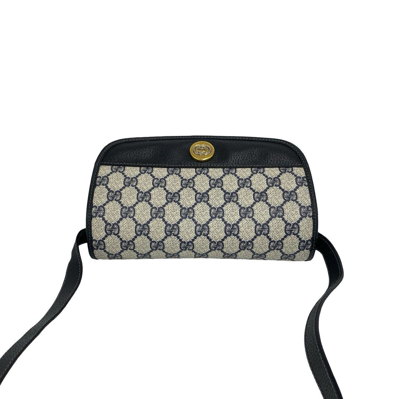 Gucci Vintage GG Logo Leather Mini Shoulder Bag Pochette Navy — view 4