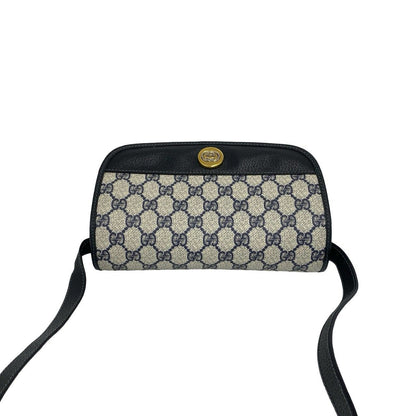 Gucci Vintage GG Logo Leather Mini Shoulder Bag Pochette Navy — view 4