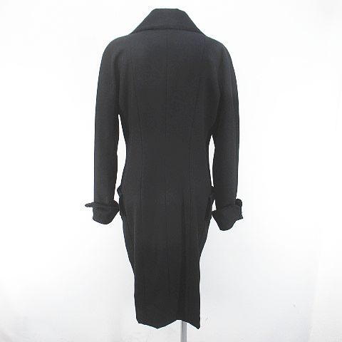 Fendi Vintage Long Coat Black Roll Up Pocket Lining 44 — view 2