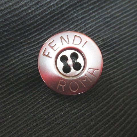 Fendi Vintage Long Coat Black Roll Up Pocket Lining 44 — view 8