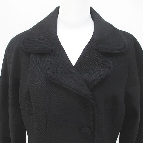 Fendi Vintage Long Coat Black Roll Up Pocket Lining 44 — view 5