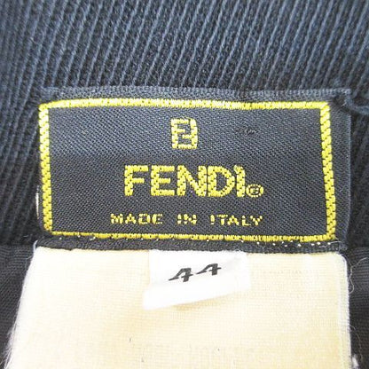 Fendi Vintage Long Coat Black Roll Up Pocket Lining 44 — view 3