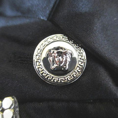 Versace Medusa Button Shirt Blouse Silk Black Sheer 36 — view 5