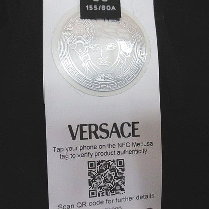 Versace Medusa Button Shirt Blouse Silk Black Sheer 36 — view 6