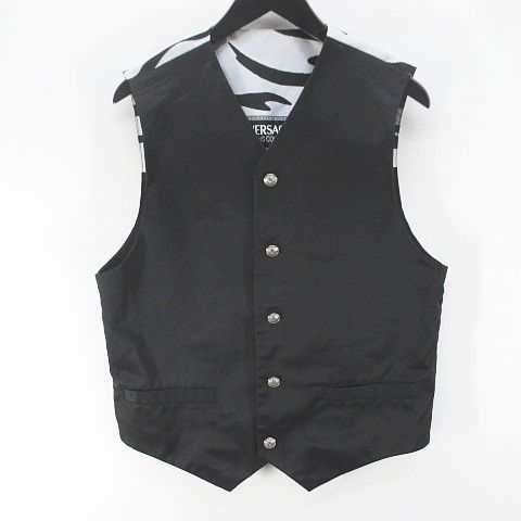 Versace Jeans Couture Medusa Zebra Pattern Vest Gilet Black Lining M — view 2