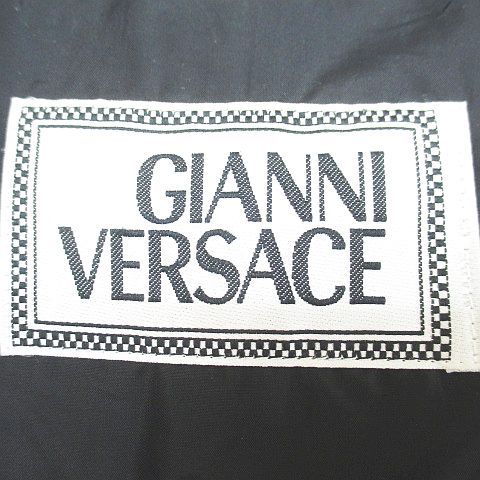 Versace Gianni Leather Jacket Rider's Black Zip-up Pocket Embroidery Lining 50 — view 3