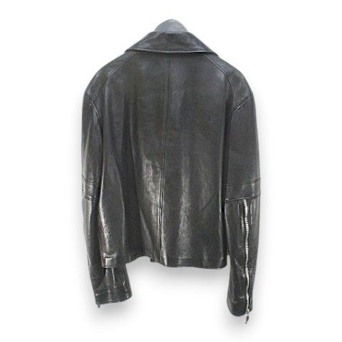 Versace Gianni Leather Jacket Rider's Black Zip-up Pocket Embroidery Lining 50 — view 2