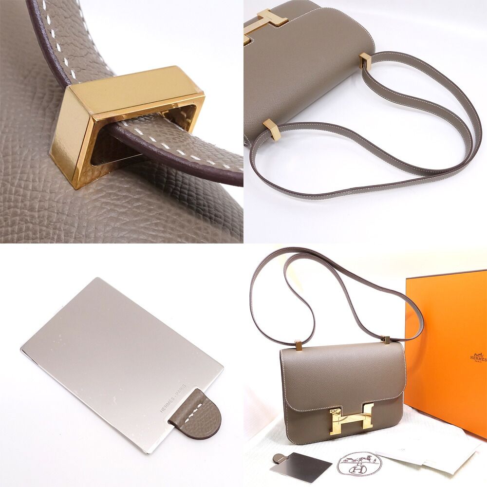 Hermes Constance 1 24 Miroir Etoupe Epsom PG Shoulder Bag — view 8