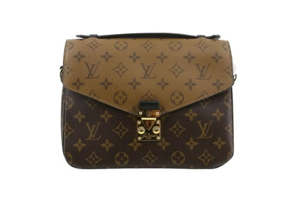 Louis Vuitton Handbag Pochette Metis Brown Monogram Reverse 2-Way Gold