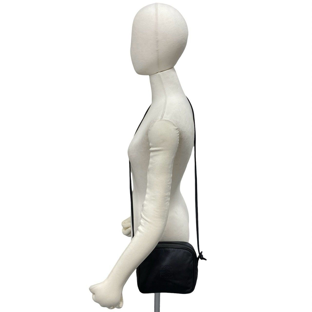 Loewe Vintage Anagram Logo Nappa Leather Mini Square Shoulder Bag Pochette Black — view 2