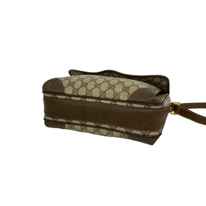 Gucci Vintage Sherry Line GG Logo Pattern Leather Shoulder Bag Pochette Brown — view 8