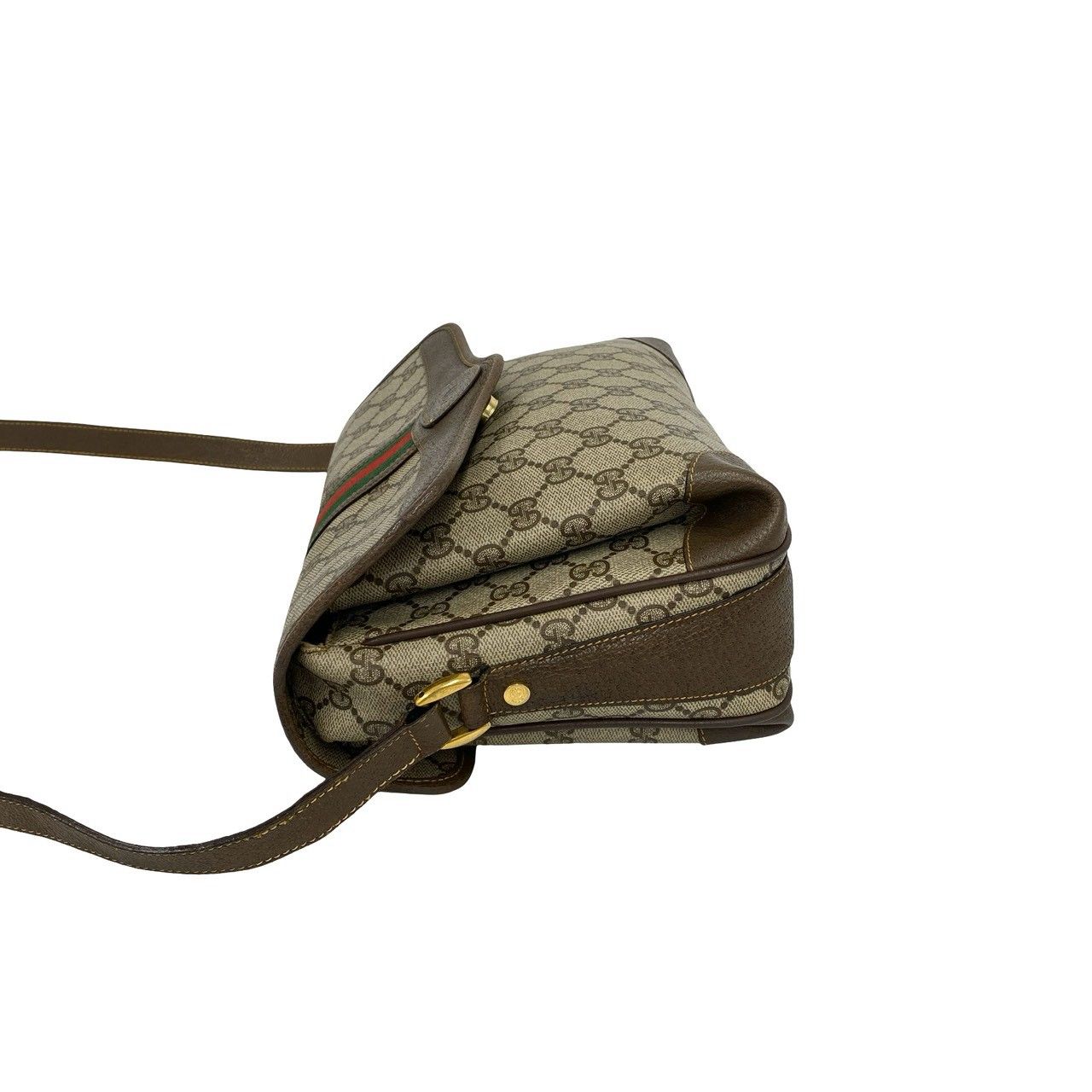 Gucci Vintage Sherry Line GG Logo Pattern Leather Shoulder Bag Pochette Brown — view 5