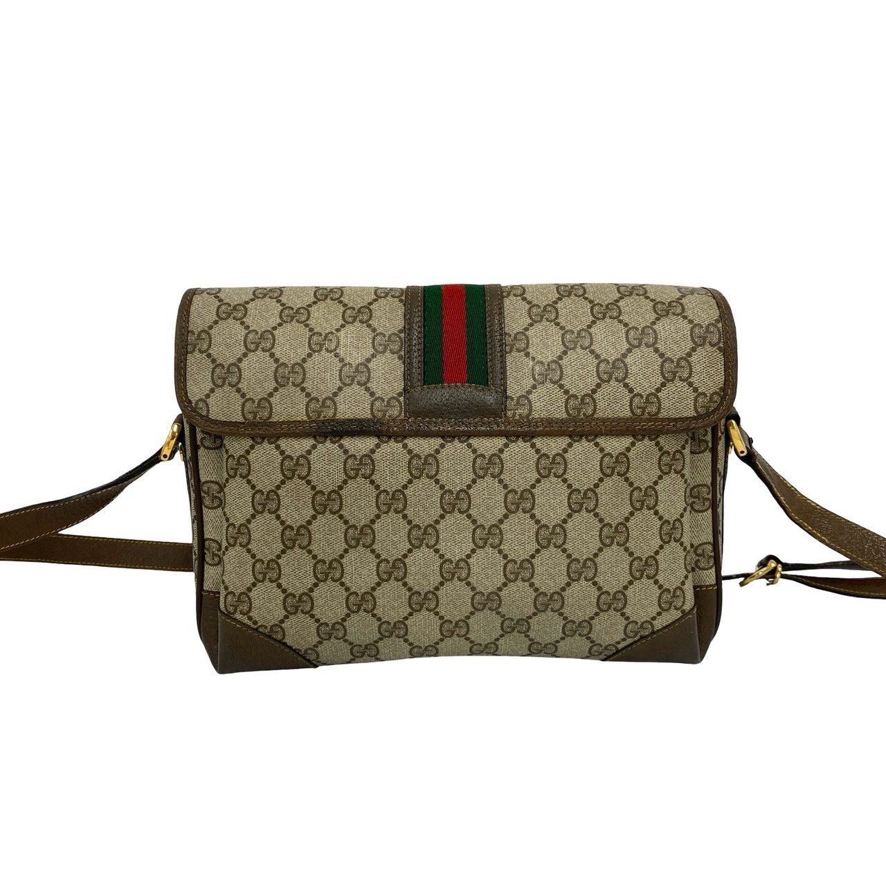 Gucci Vintage Sherry Line GG Logo Pattern Leather Shoulder Bag Pochette Brown — view 3