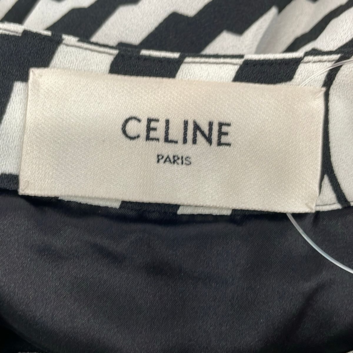 Celine Dress S White Black Long Sleeve Long Tiered Hedi Slimane 36 — view 3