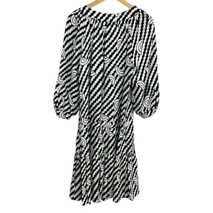 Celine Dress S White Black Long Sleeve Long Tiered Hedi Slimane 36 — view 2