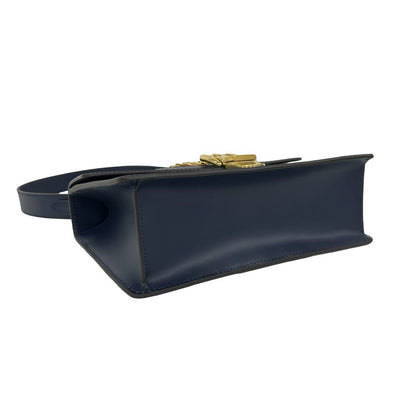 Gucci Sylvie Sherry Line Logo Leather Shoulder Bag Navy Red Green — view 7