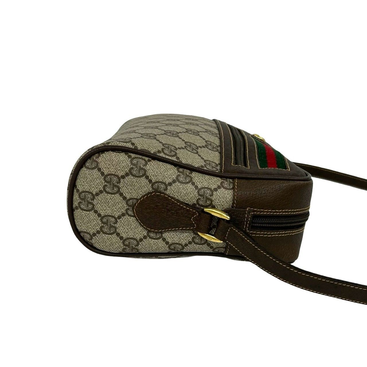 Gucci Vintage Sherry Line GG Logo Pattern Leather Shoulder Bag Pochette Brown — view 6