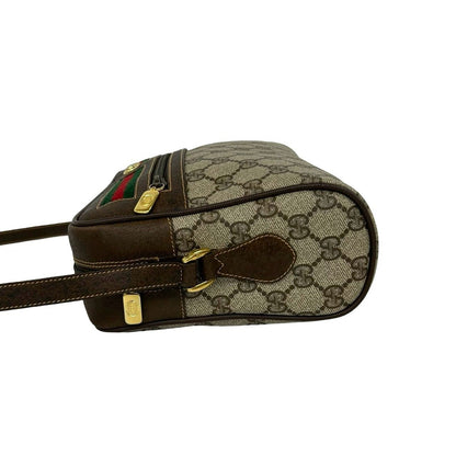 Gucci Vintage Sherry Line GG Logo Pattern Leather Shoulder Bag Pochette Brown — view 5