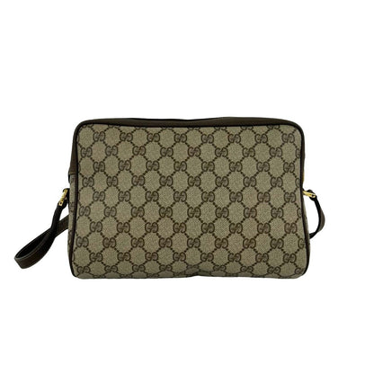 Gucci Vintage Sherry Line GG Logo Pattern Leather Shoulder Bag Pochette Brown — view 3