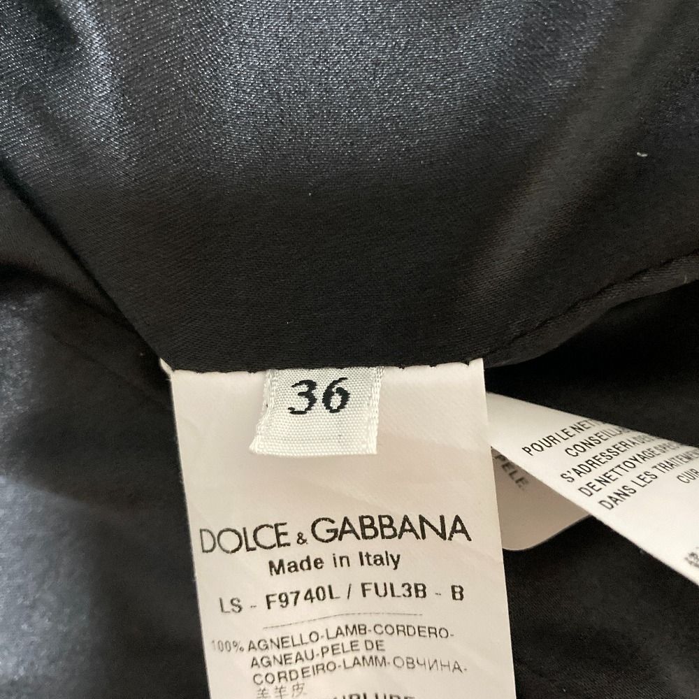 Dolce & Gabbana Lambskin Double Rider's Jacket Black — view 7