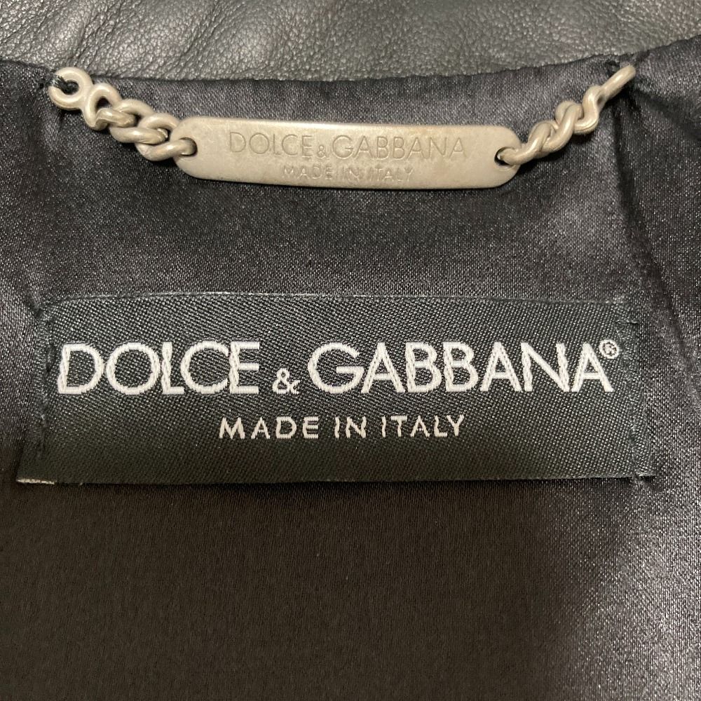 Dolce & Gabbana Lambskin Double Rider's Jacket Black — view 5