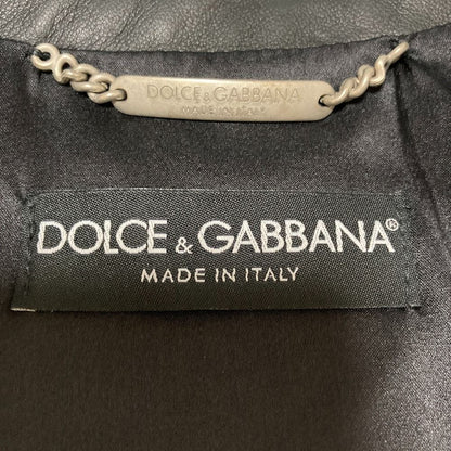 Dolce & Gabbana Lambskin Double Rider's Jacket Black — view 5