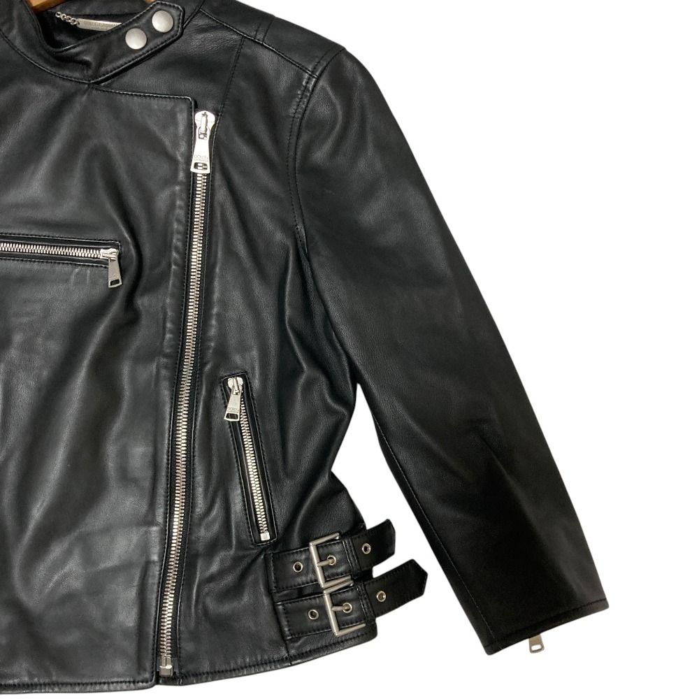 Dolce & Gabbana Lambskin Double Rider's Jacket Black — view 3