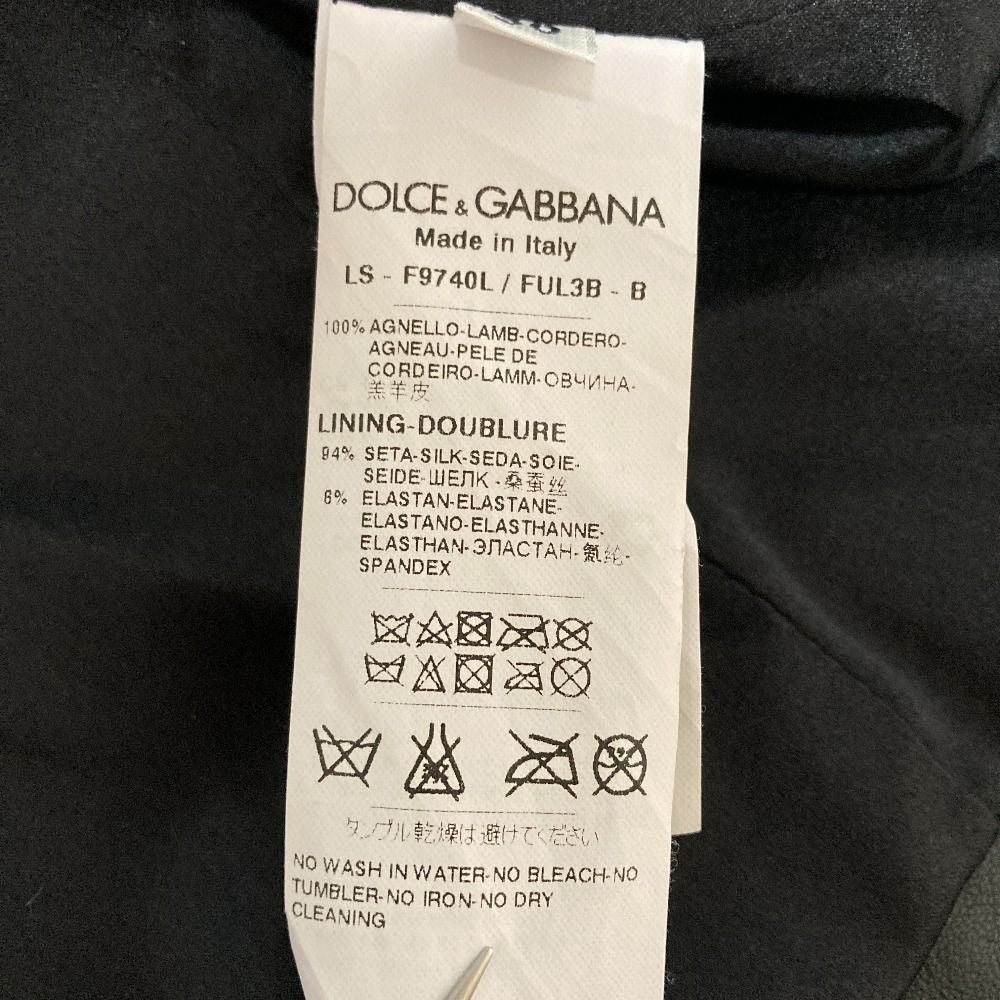 Dolce & Gabbana Lambskin Double Rider's Jacket Black — view 8