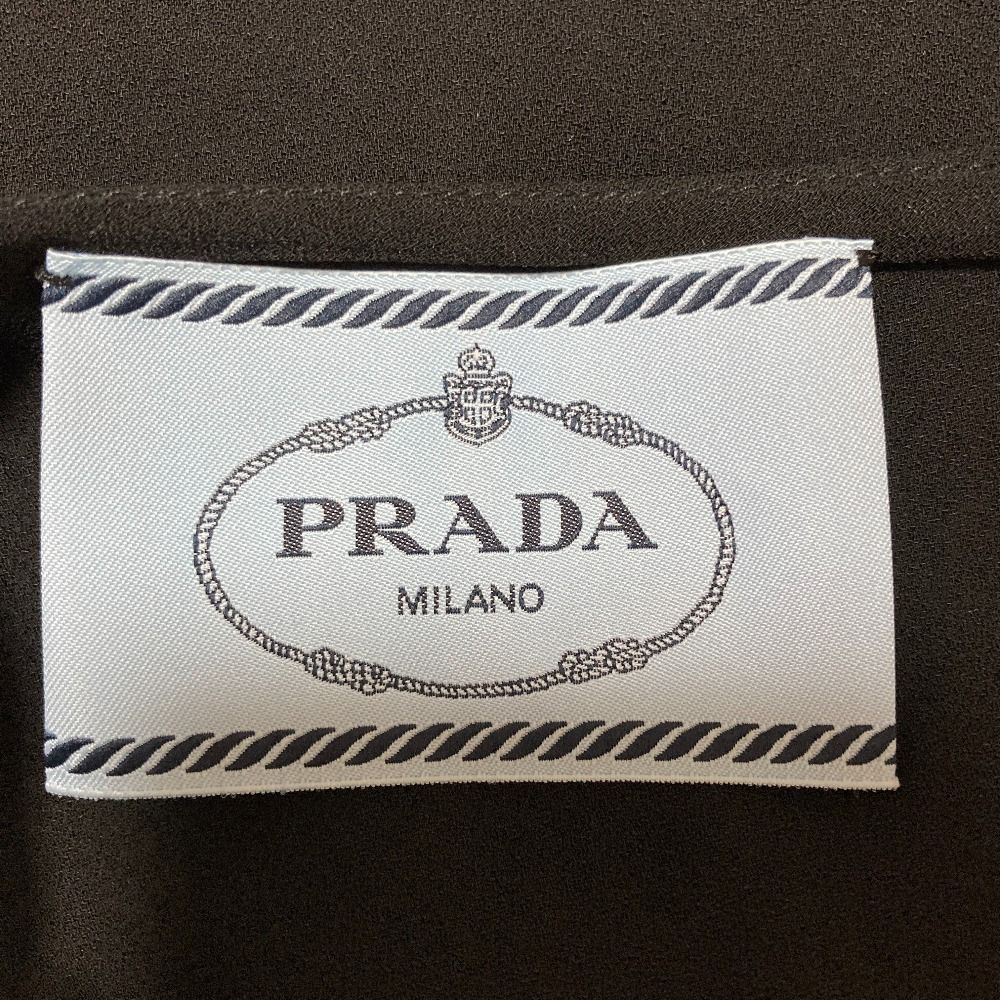 Prada All Over Print Front Ribbon Short Sleeve Dress Black — view 4