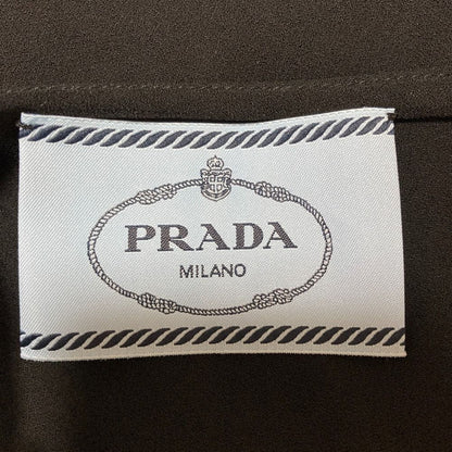 Prada All Over Print Front Ribbon Short Sleeve Dress Black — view 4
