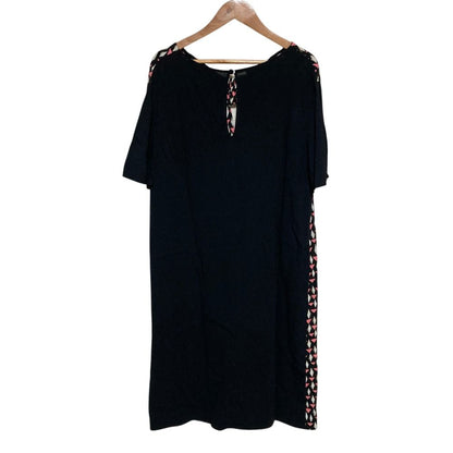 Prada All Over Print Front Ribbon Short Sleeve Dress Black — view 2