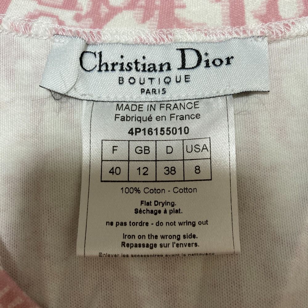 Dior Galliano Era Numbering Trotter Print Tank Top Pink 40 — view 5