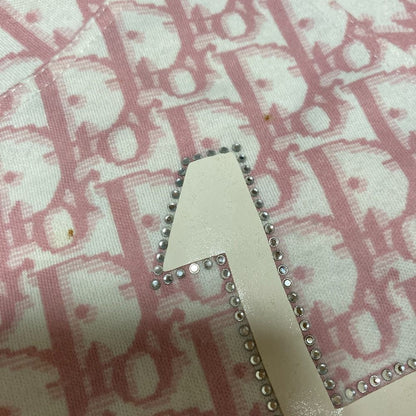 Dior Galliano Era Numbering Trotter Print Tank Top Pink 40 — view 7